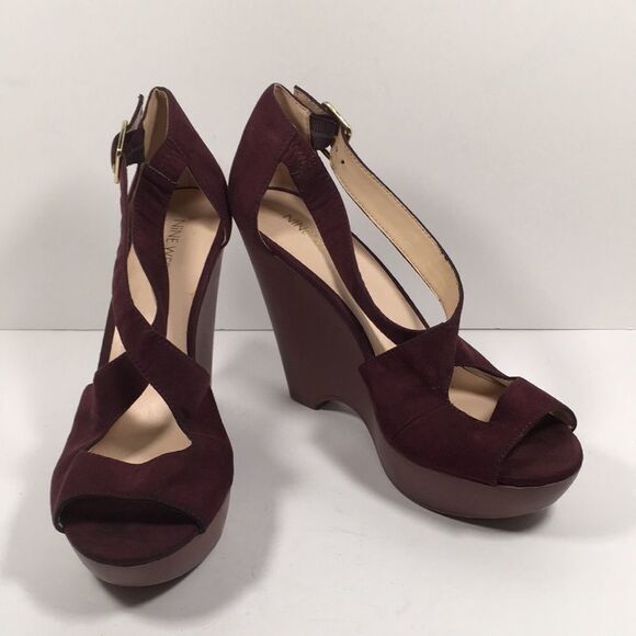 Nine West Mary Jo Platform wedge Sz 8 1/2 - Picture 1 of 13